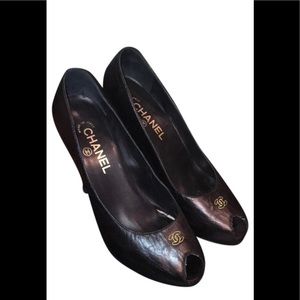 Chanel peep toe pumps
